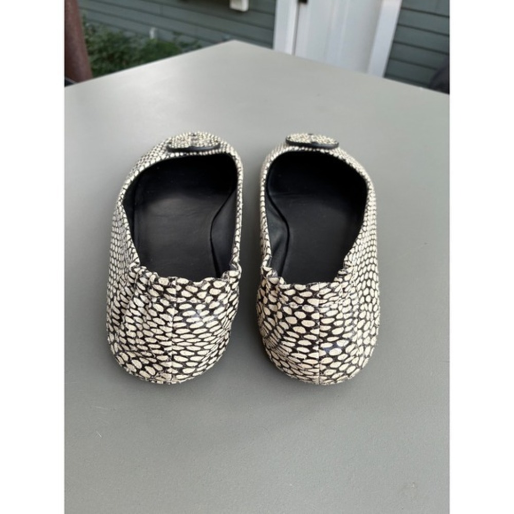 Tory Burch Minnie Travel Ballet Flats - King Cobra Printed Leather 10M - Picture 3 of 6